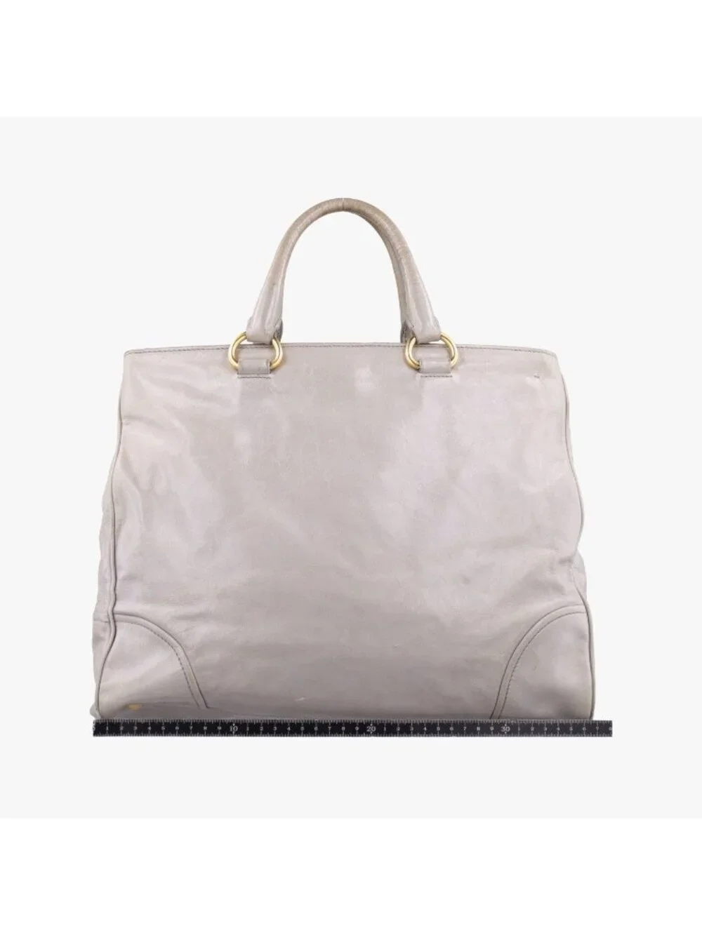 Prada Calf Shine Cles I Beige Leather Shoulder